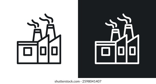 Industry vector icon set in black and white color.