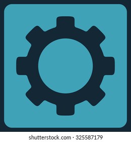 Industry vector icon. Style is flat symbol, blue color, rounded angles, dark blue background.