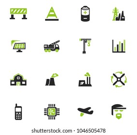 Industry vector icons for user interface design