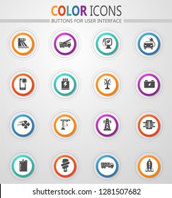 Industry vector icons for user interface design