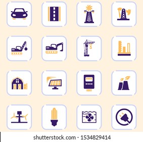 Industry vector icons for user interface design