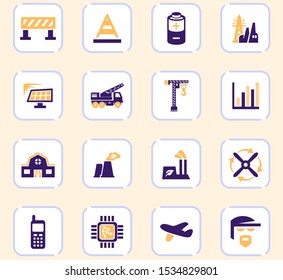 Industry vector icons for user interface design