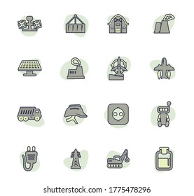 Industry vector icons for user interface design