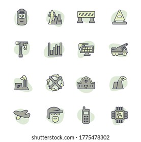 Industry vector icons for user interface design