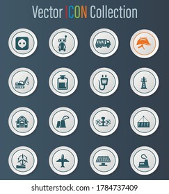 Industry vector icons for user interface design