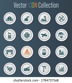 Industry vector icons for user interface design