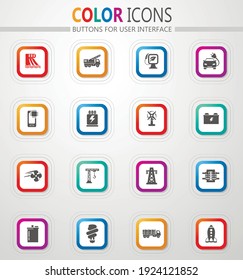 Industry vector icons for user interface design