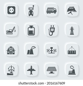 Industry vector icons for user interface design