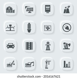 Industry vector icons for user interface design