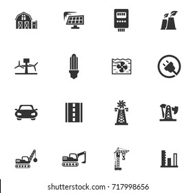 Industry vector icons for user interface design