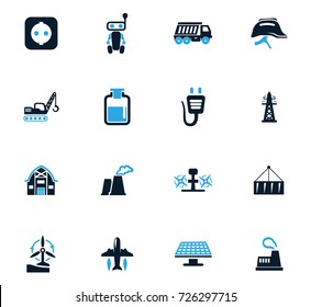 Industry vector icons for user interface design