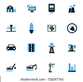 Industry vector icons for user interface design