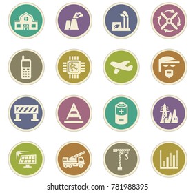 Industry vector icons for user interface design