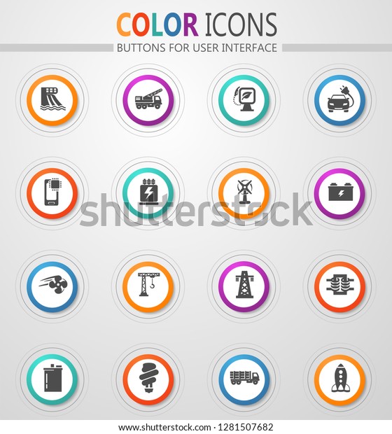 Industry vector\
icons for user interface\
design
