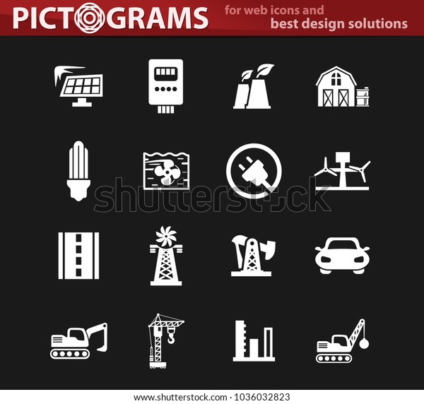 Industry\
vector white icons for user interface\
design