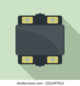 Vector plano del icono regulador de voltaje de la industria. Estabilizador de corriente. Diodo eléctrico