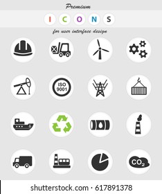 industry web icons for user interface design