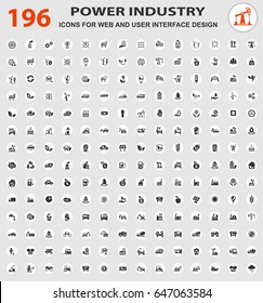 industry web icons for user interface design