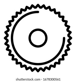 Industry wheel saw icon. Outline industry wheel saw vector icon for web design isolated on white background