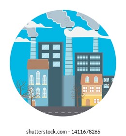 Industry with windows and chimneys design