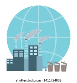 Industry with windows and chimneys design