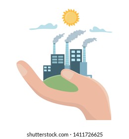 Industry with windows and chimneys design