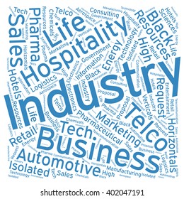 Industry ,Word cloud art  background