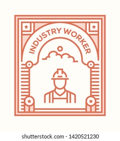 INDUSTRY WORKER ICON AND ILLUSTRATION CONCEPT