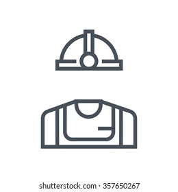 Industry worker icon suitable for info graphics, websites and print media and  interfaces. Line vector icon.
