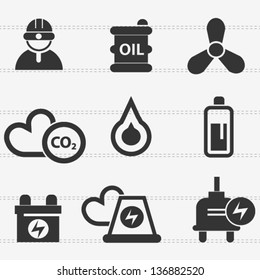 Industry,energy,power icon set,vector