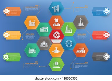 Industry,engineer concept info graphic design on blue background,vector