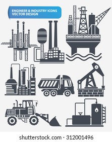 Industry,engineer and construction icon set design,clean vector