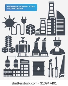 Industry,engineer and construction icon set design,clean vector