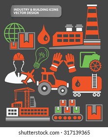 Industry,engineer and factory icon set,clean vector