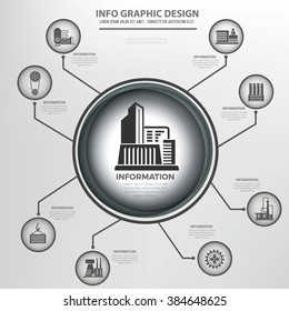 Industry,factory info graphics design,clean vector