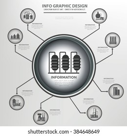 Industry,factory info graphics design,clean vector