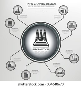 Industry,factory info graphics design,clean vector