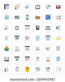 Industry-leading pack of 42 Flat Display Perfect vector icons for Form, sized at 256x256 for optimal rendering and user interface excellence.