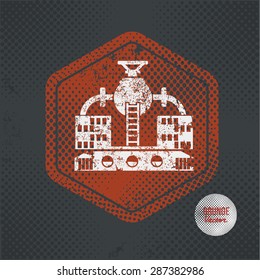 Industry,stamp design on old dark background,grunge concept,vector