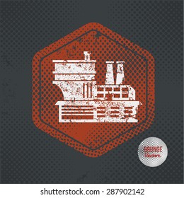 Industry,stamp design on old dark background,grunge concept,vector