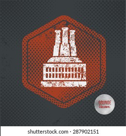 Industry,stamp design on old dark background,grunge concept,vector