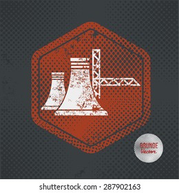 Industry,stamp design on old dark background,grunge concept,vector