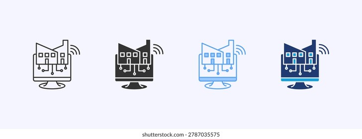 Industy 4.0 Icon Set Multiple Style Collection Illustration