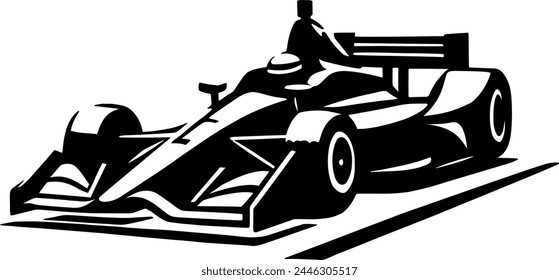 Indy car racing motor sport vector illustrated silhouette shadows