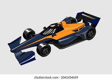 Indy Car Speeding F1 Racing F1 Sports Car Illustration Vector