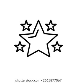 Ine desenho contorno cinco pontas estrela símbolo gráfico ícone