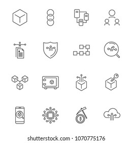 ine icon set,cryptocurrency icon, blockchain icon collection, vector illustration
