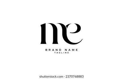 INE, IEN, NIE, NEI, ENI, EIN, MCE, MEC, CME, CEM, ECM, EMC, NNE, NEN, ENN, ME, EM, Abstraktes Anfangsbuchstabenalphabet Logo-Design