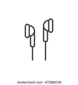 In-Ear Headphones line icon, outline vector sign, linear style pictogram isolated on white. Symbol, logo illustration. Editable stroke