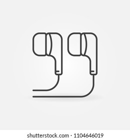 Inear Headphones Outline Icon Vector Headphone Stock Vector (Royalty ...